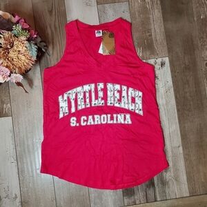 NWT Exist USA Daybreak Women's Pink Myrtle Beach S. Carolina Tank Top Small